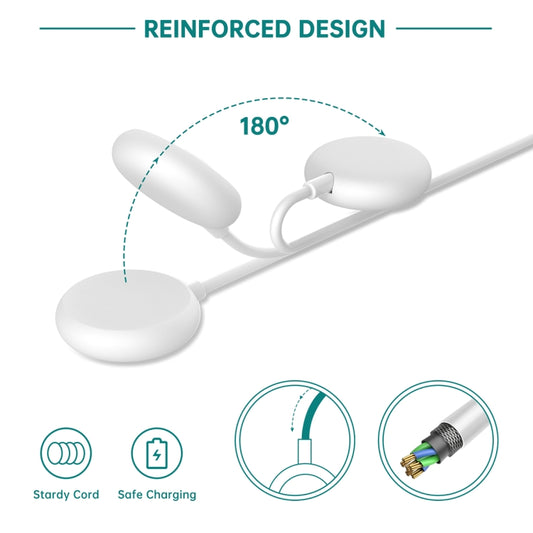 For Google Pixel Watch Type-C Port Smart Watch Magnetic Charging Cable, Length: 1m(White) by buy2fix