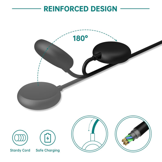 For Google Pixel Watch USB Port Smart Watch Magnetic Charging Cable, Length: 1m(Black) by buy2fix