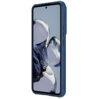 For Xiaomi 12T Pro NILLKIN 3D Textured Camshield PC + TPU Phone Case(Blue) - Xiaomi Cases by NILLKIN | Online Shopping UK | buy2fix