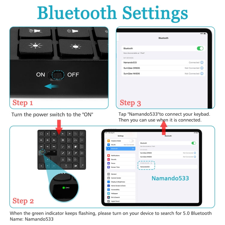 533 Bluetooth 5.0 Painting Keyboard 35 keys Keypad Wireless Digital keyboard(Black) - Wireless Keyboard by buy2fix | Online Shopping UK | buy2fix