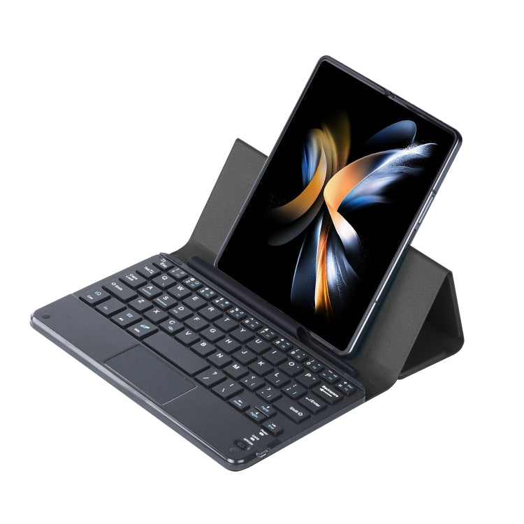 For Samsung Galaxy Z Fold4/Fold3 GKK Magnetic Folding Bluetooth Keyboard Leather Case with Touchpad(Black) - Samsung Keyboard by GKK | Online Shopping UK | buy2fix