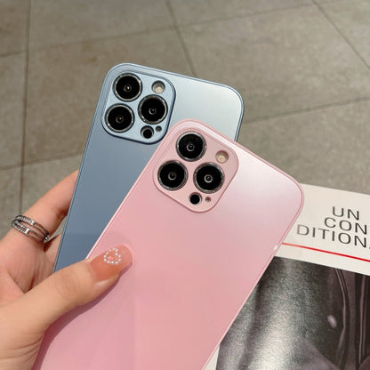 For iPhone 12 Pro Frosted Tempered Glass Phone Case(White) by buy2fix