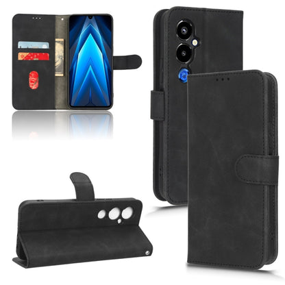 For Tecno Pova 4 Pro Skin Feel Magnetic Flip Leather Phone Case(Black) by buy2fix