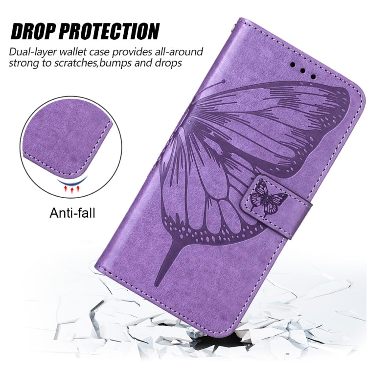 For Samsung Galaxy A04e Embossed Butterfly Flip Leather Phone Case(Purple) by buy2fix