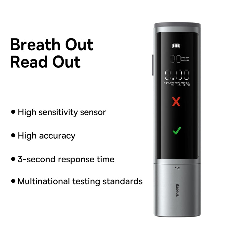 Baseus SafeJourney Pro Series Breathalyzer(Space Grey) - In Car by Baseus | Online Shopping UK | buy2fix