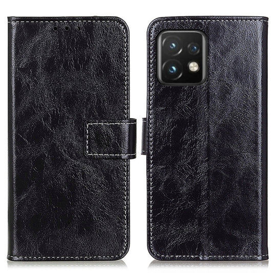 For Motorola Moto Edge 40 Pro 5G / X40 / X40 Pro Retro Crazy Horse Texture Leather Phone Case(Black) by buy2fix