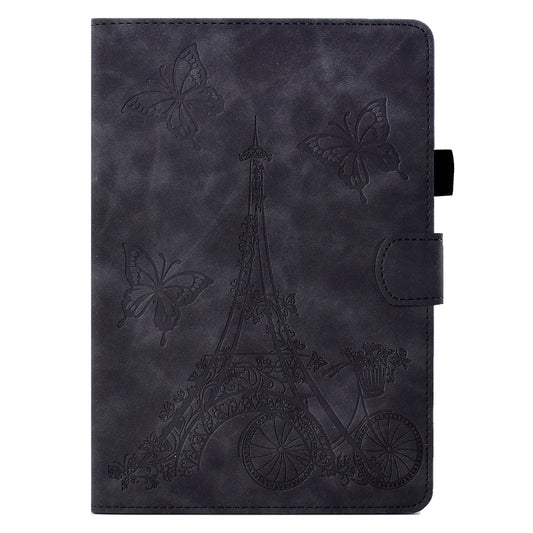 For iPad mini 2024 / mini 6 Tower Embossed Leather Smart Tablet Case(Black) by buy2fix