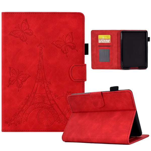 For Amazon Kindle Lite 2022 Tower Embossed Leather Smart Tablet Case(Red) by buy2fix