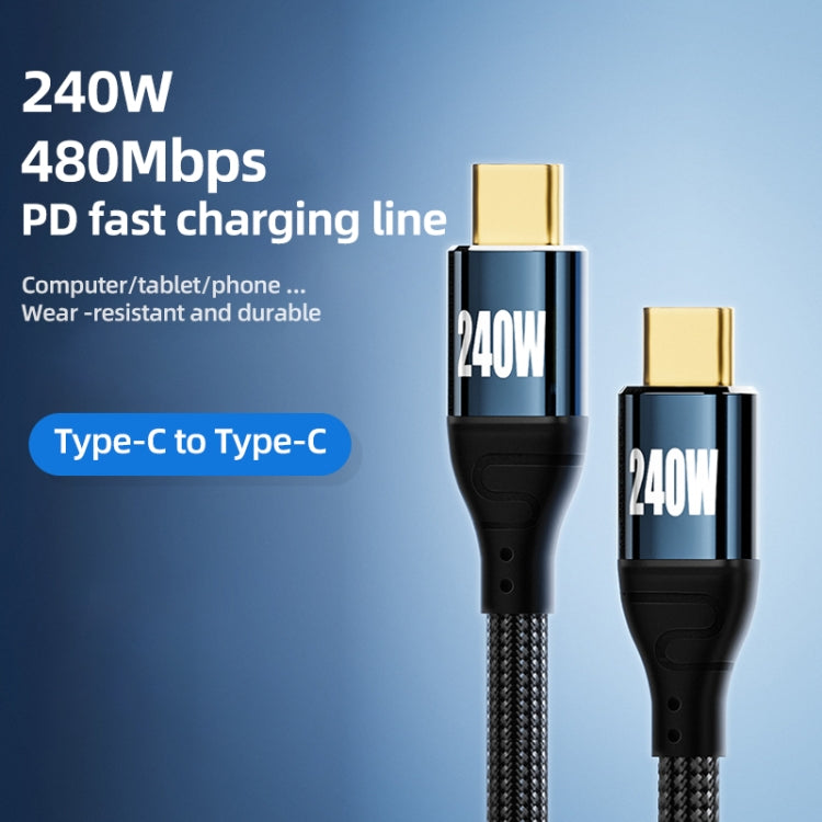 PD 240W Type-C to Type-C Fast Charge Data Cable, Length:1.5m by buy2fix
