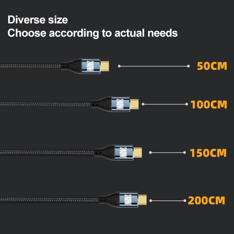 PD 240W Type-C to Type-C Fast Charge Data Cable, Length:1.5m by buy2fix