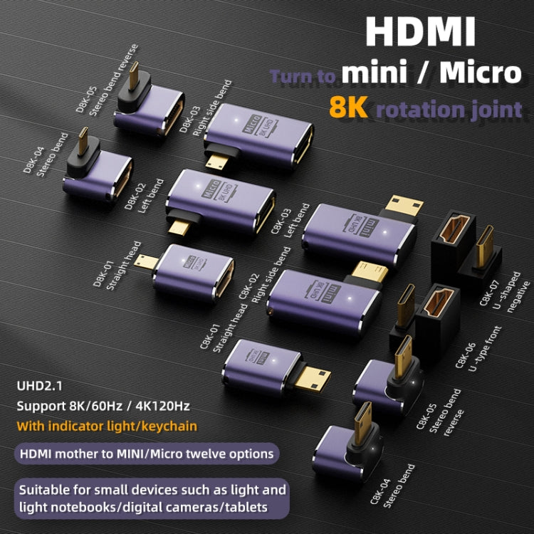 D8K-01 8K HDMI 2.1 to Mini Adapter - Adapter by buy2fix | Online Shopping UK | buy2fix