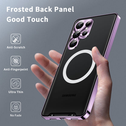 For Samsung Galaxy S23 Ultra 5G MagSafe Magnetic Frosted Metal Phone Case(Purple) - Galaxy S23 Ultra 5G Cases by buy2fix | Online Shopping UK | buy2fix