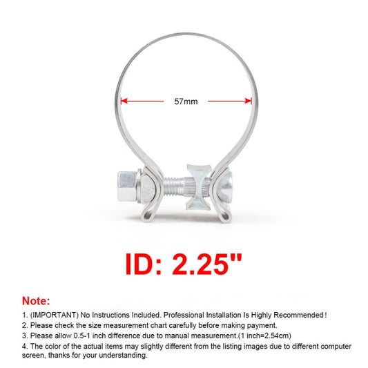 2.25 inch Car Turbo Exhaust Downpipe O-Band Clamp Stainless Steel 304 Flange Clamp by buy2fix