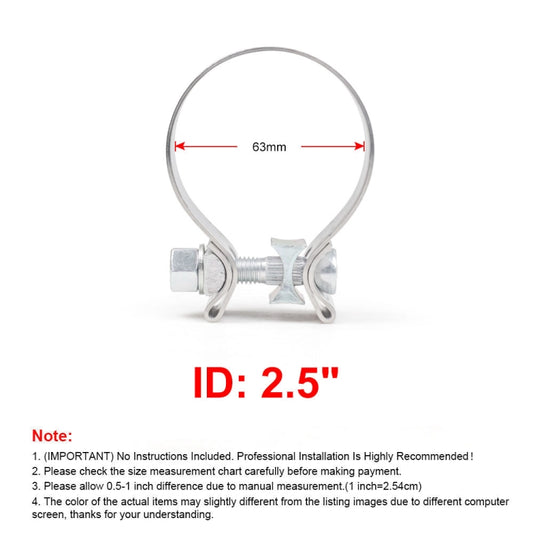 2.5 inch Car Turbo Exhaust Downpipe O-Band Clamp Stainless Steel 304 Flange Clamp by buy2fix