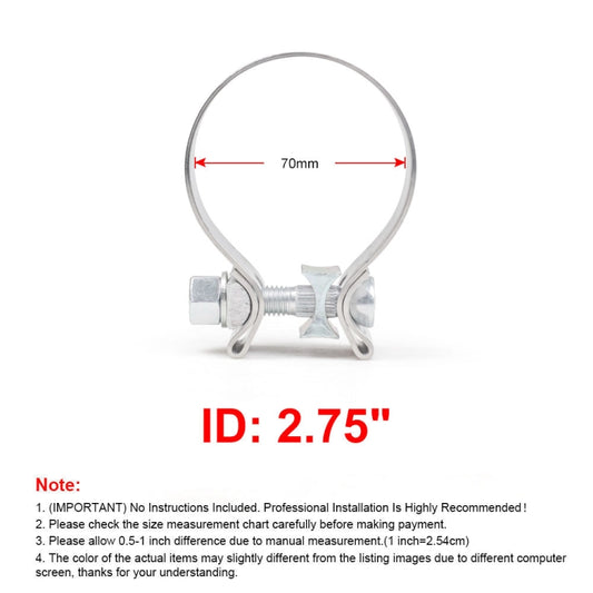 2.75 inch Car Turbo Exhaust Downpipe O-Band Clamp Stainless Steel 304 Flange Clamp by buy2fix
