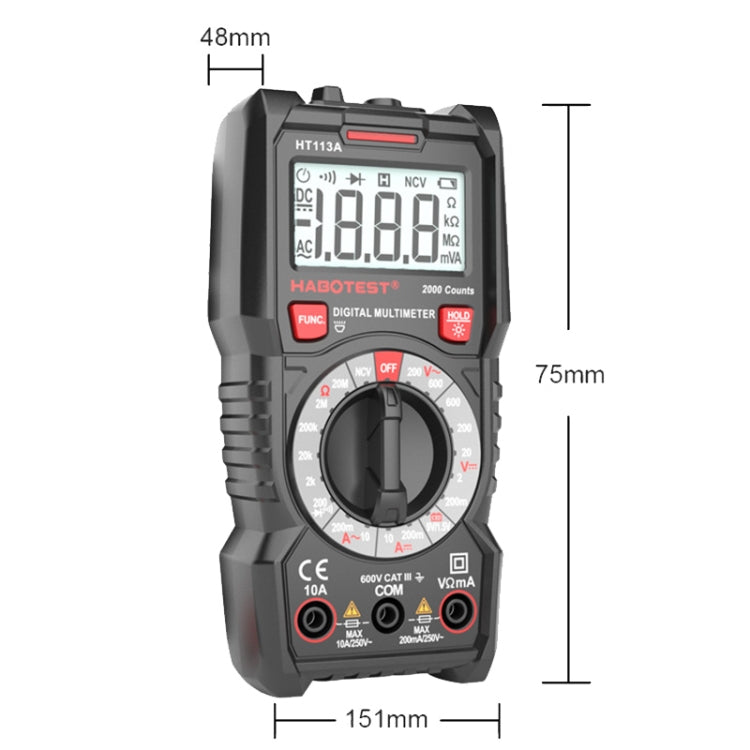 HABOTEST HT113C Automatic Range High-precision Digital Multimeter - Digital Multimeter by HABOTEST | Online Shopping UK | buy2fix