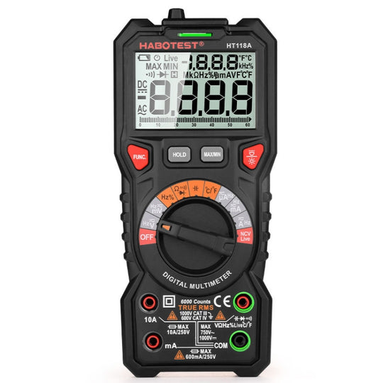 HABOTEST HT118A multimètre numérique automatique de haute précision à Double rétro-éclairage portatif