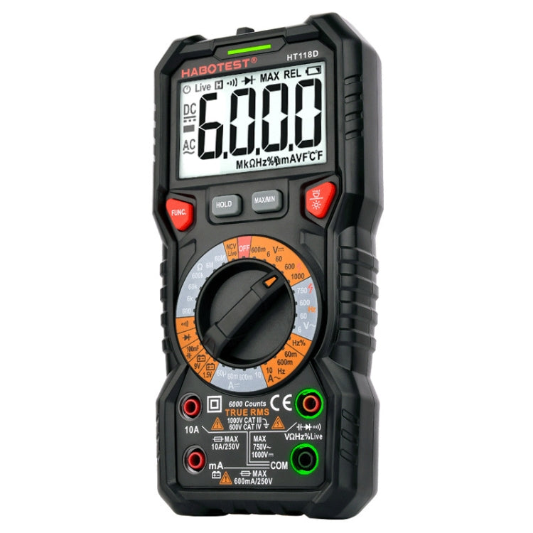 HABOTEST HT118D Portable High-precision Manual Digital Multimeter - Consumer Electronics by buy2fix | Online Shopping UK | buy2fix