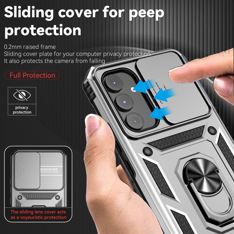 For Samsung Galaxy A54 5G Sliding Camshield Holder Phone Case(Silver) - Galaxy Phone Cases by buy2fix | Online Shopping UK | buy2fix