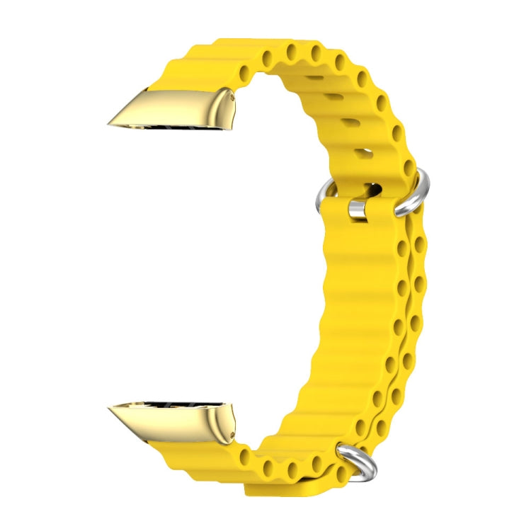 For Huawei Band 6 / Honor Band 6 / 7 MIJOBS CS Marine Silicone Breathable Watch Band(Yellow Gold) - Watch Bands by MIJOBS | Online Shopping UK | buy2fix