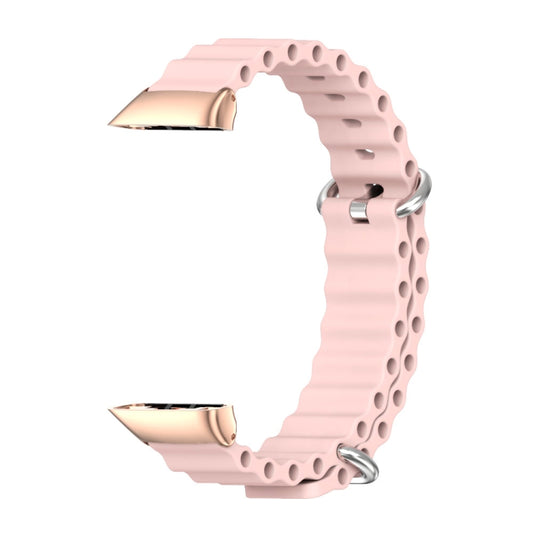 For Huawei Band 6 / Honor Band 6 / 7 MIJOBS CS Marine Silicone Breathable Watch Band(Pink Rose Gold) by MIJOBS