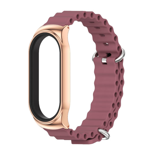 For Xiaomi Mi Band 6 / 5 / 4 / 3 MIJOBS CS Marine Silicone Breathable Watch Band(Wine Red Rose Gold) by MIJOBS