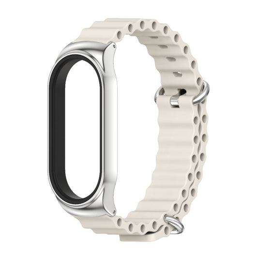 For Xiaomi Mi Band 7 / 7 NFC MIJOBS CS Marine Silicone Breathable Watch Band(Grey Silver) by MIJOBS
