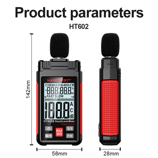 HABOTEST HT602B Multifunctional Digital Display Noise Decibel Tester by HABOTEST