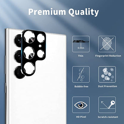For Samsung Galaxy S22 Ultra 5G 50pcs Integrated Rear Camera Lens Tempered Glass Film(Black) by buy2fix