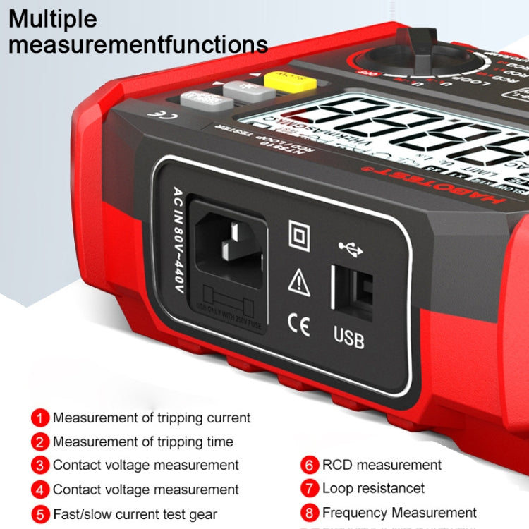 HABOTEST HT5910 Leakage Switch & Loop Resistance Tester - Consumer Electronics by buy2fix | Online Shopping UK | buy2fix