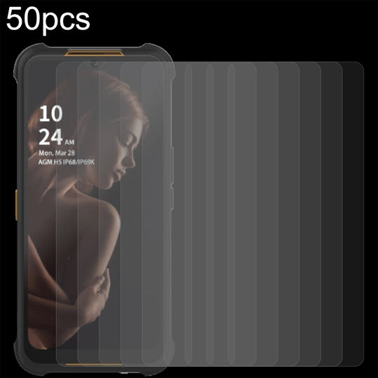 For AGM H5 50pcs 0.26mm 9H 2.5D Tempered Glass Film