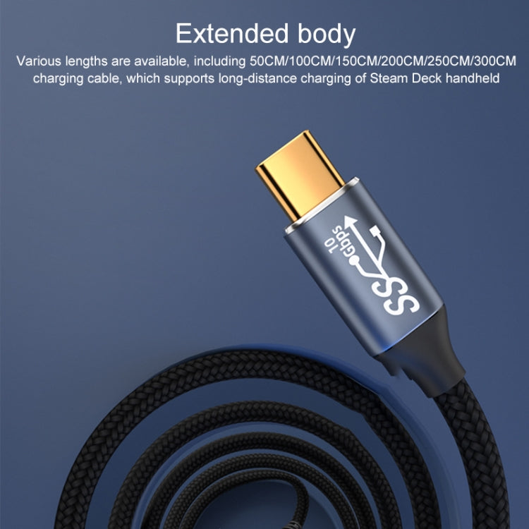 For Steam Deck Gen2 100W USB-C/Type-C Male to USB-C/Type-C Male Stereo Curved Data Cable, Length:3m - Pocket Console by buy2fix | Online Shopping UK | buy2fix