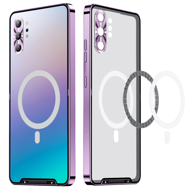 For Samsung Galaxy Note10+ MagSafe Magnetic Frosted Metal Phone Case(Purple) - Galaxy Phone Cases by buy2fix | Online Shopping UK | buy2fix