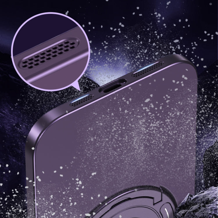 For iPhone 13 Matte Magsafe Magnetic Phone Case with Trolley Holder(Dark Blue) by buy2fix