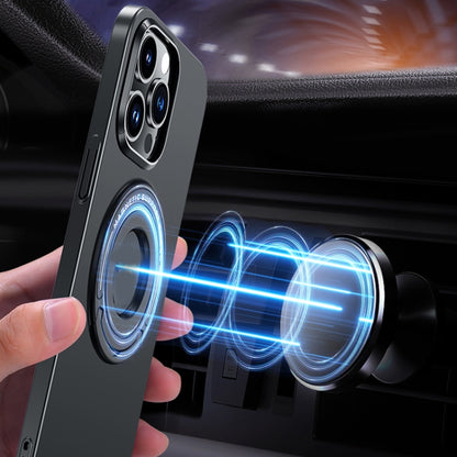 For iPhone 13 Matte Magsafe Magnetic Phone Case with Trolley Holder(Dark Blue) by buy2fix