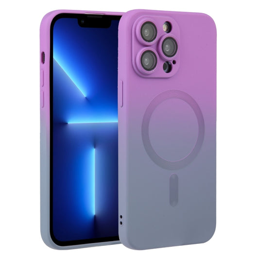 For iPhone 13 Pro Liquid TPU Silicone Gradient MagSafe Phone Case(Purple) - iPhone 13 Pro Cases by buy2fix | Online Shopping UK | buy2fix