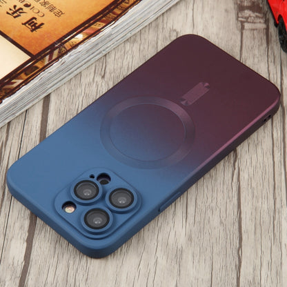 For iPhone 12 Pro Liquid TPU Silicone Gradient MagSafe Phone Case(Blue Purple) by buy2fix