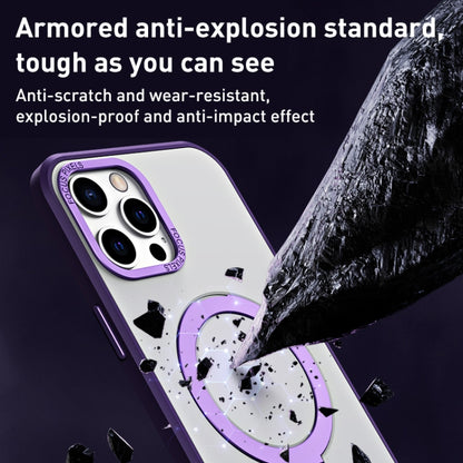 For iPhone 12 Pro Max Skin Feel MagSafe Shockproof Phone Case with Holder(Purple) by buy2fix
