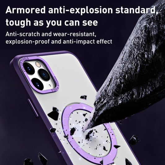 For iPhone 11 Pro Max Skin Feel MagSafe Shockproof Phone Case with Holder(Light Blue) by buy2fix