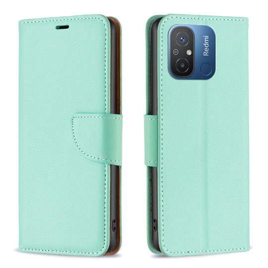 Pour Xiaomi Redmi 12C Litchi Texture Étui de téléphone en cuir de couleur pure (Vert)