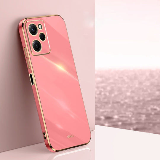 Pour Xiaomi Redmi Note 12 Pro Speed ​​XINLI Straight Edge 6D Electroplate TPU Phone Case (aubépine rouge)