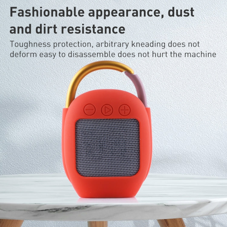 For JBL Clip 4 Wireless Bluetooth Speaker Silicone Protective Case(Black) by buy2fix