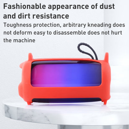 For JBL Pulse 5 Colorful Light Effect Bluetooth Speaker Silicone Case with Shoulder Strap(Red) - Protective Case by buy2fix | Online Shopping UK | buy2fix