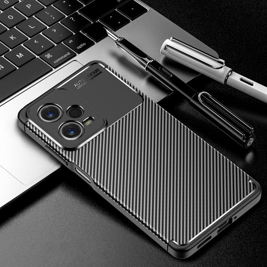 For Xiaomi Redmi Note 12 Global/Poco X5 Carbon Fiber Texture Shockproof TPU Phone Case(Black) - Note 12 Cases by buy2fix | Online Shopping UK | buy2fix