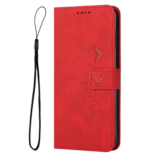 For Xiaomi Redmi Note 12 Pro Speed / Poco X5 Pro 5G Skin Feel Heart Pattern Leather Phone Case(Red) by buy2fix