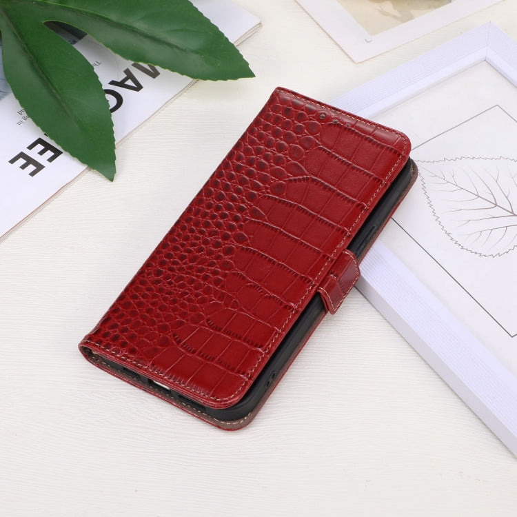 For OnePlus Nord CE 3 Lite Crocodile Top Layer Cowhide RFID Leather Phone Case(Red) - OnePlus Cases by buy2fix | Online Shopping UK | buy2fix