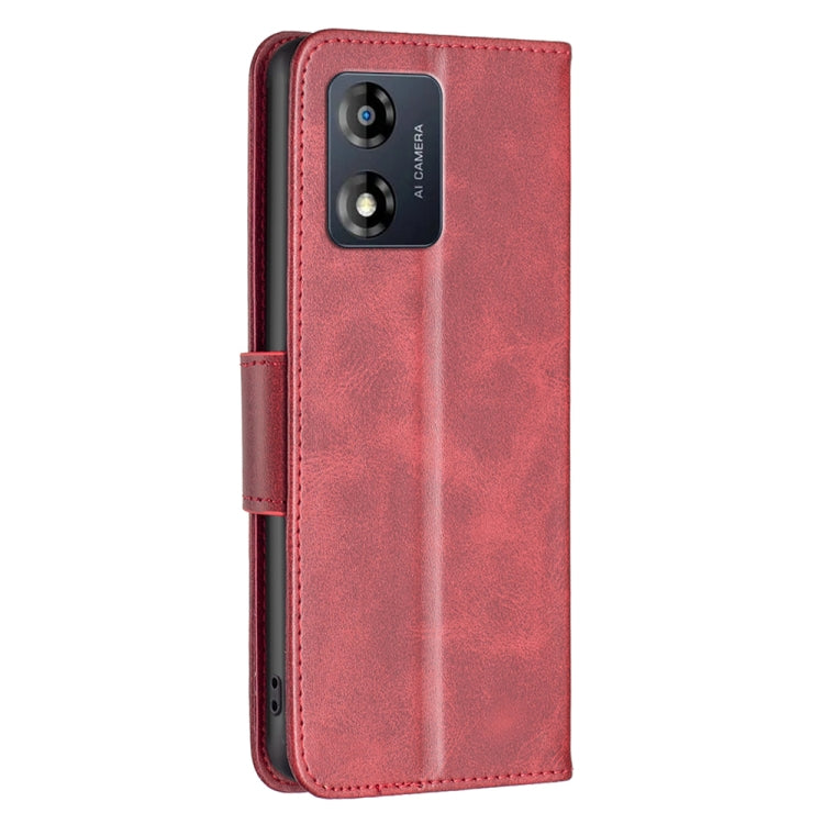 For Motorola Moto E13 4G Lambskin Texture Leather Phone Case(Red) - Motorola Cases by buy2fix | Online Shopping UK | buy2fix