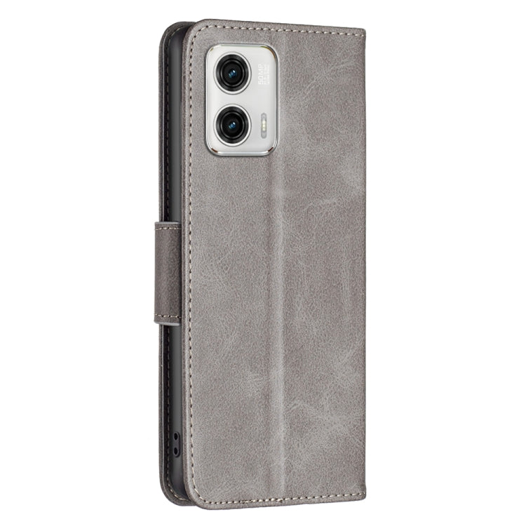For Motorola Moto G73 5G Lambskin Texture Leather Phone Case(Grey) - Motorola Cases by buy2fix | Online Shopping UK | buy2fix
