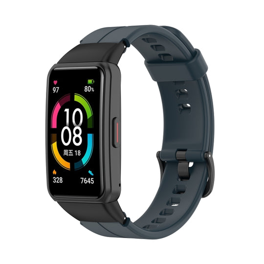 For Honor Band 7 Solid Color Silicone Watch Band(Midnight Blue)