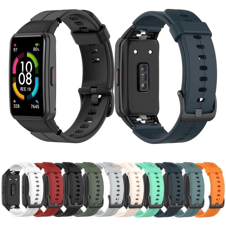 For Honor Band 7 Solid Color Silicone Watch Band(Midnight Blue) by buy2fix